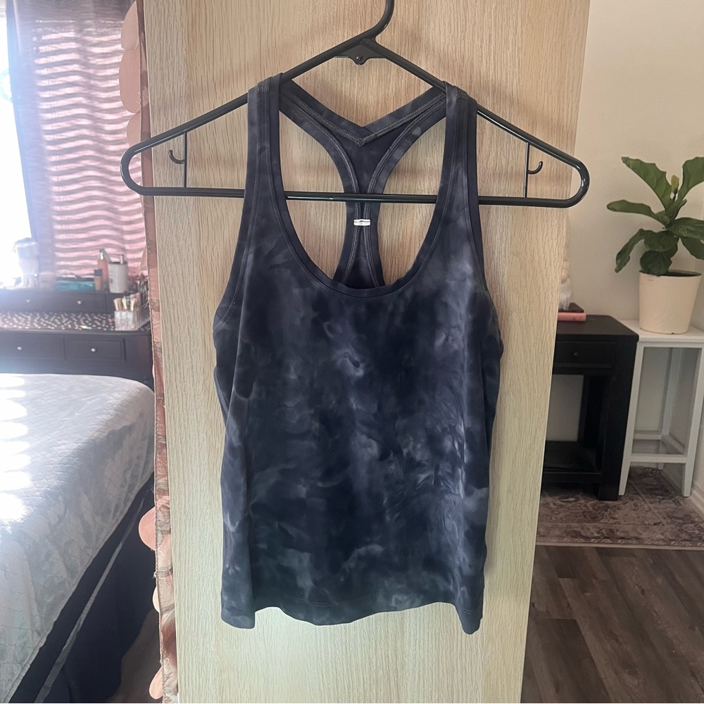 Lululemon Cool Racerback Tank Top Nulu Diamond Dye Graphite Grey Black‎